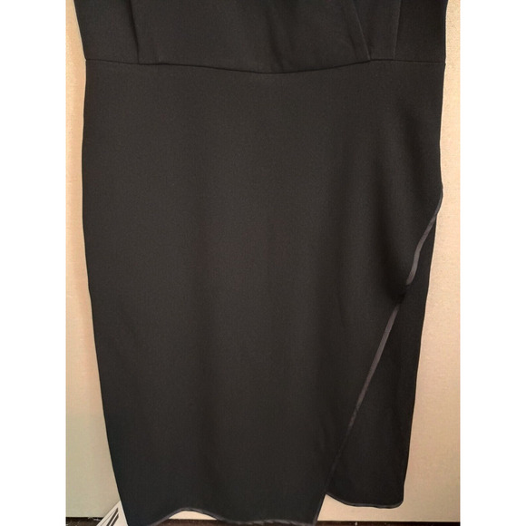 MM LaFleur Dress Womens 8 Black Tory Faux Wrap Career Professional Classic Dress - Picture 7 of 11